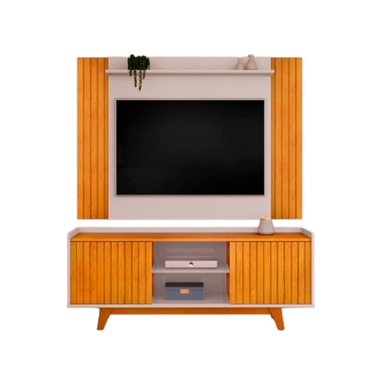 Rack Flat com Painel Trend Cedro/Bali DJ Moveis