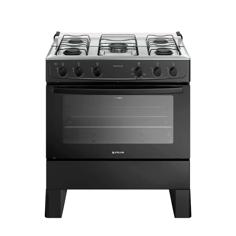 Fogão 5B Milão Plus Preto Atlas