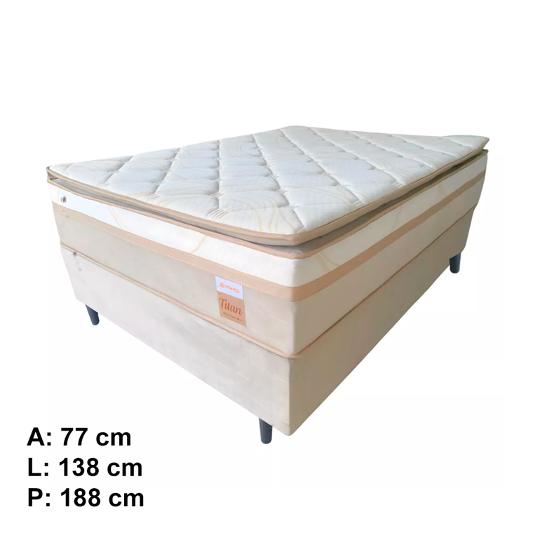 Conjunto Box Titan C/Pilow Molas Ensacadas Titanio
