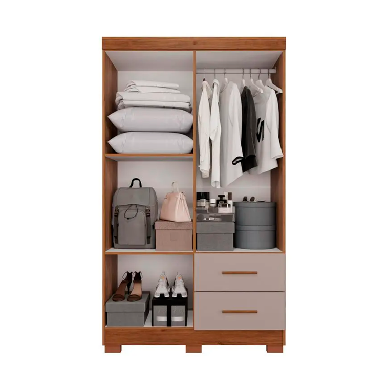 Roupeiro 4P Estrela Premium C/6 Pés S/Esp Cinamomo/Off Salleto