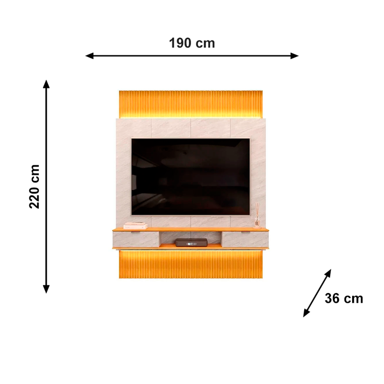 Painel Extensivo Hit190 Cedro/Quartzo DJ MOVEIS