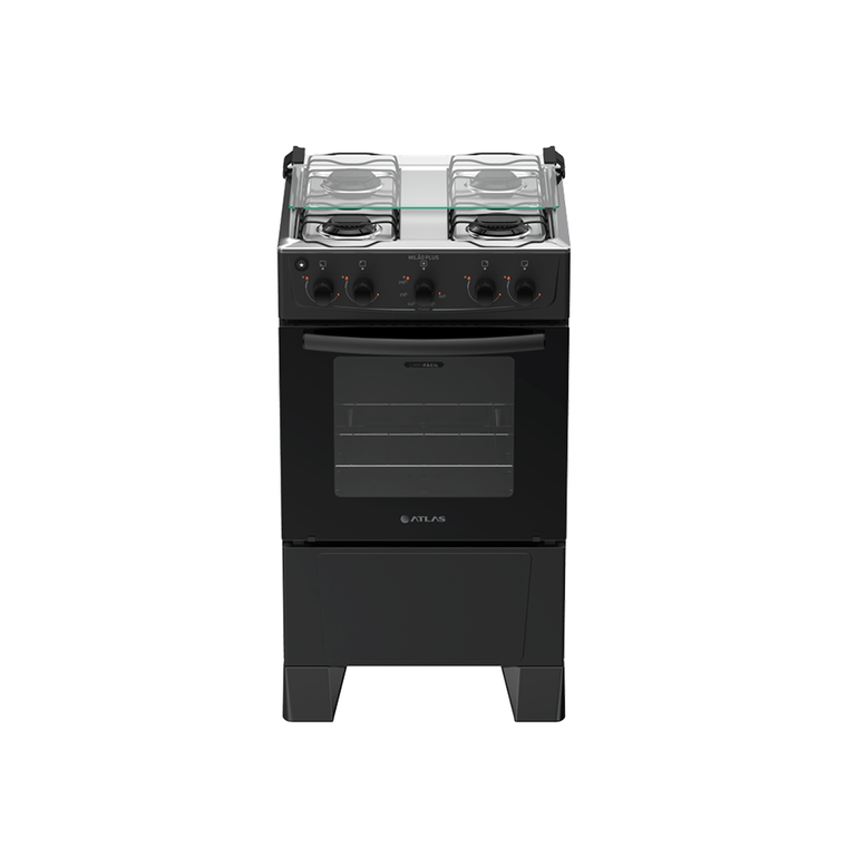 Fogão Milão Plus 4B Preto Atlas