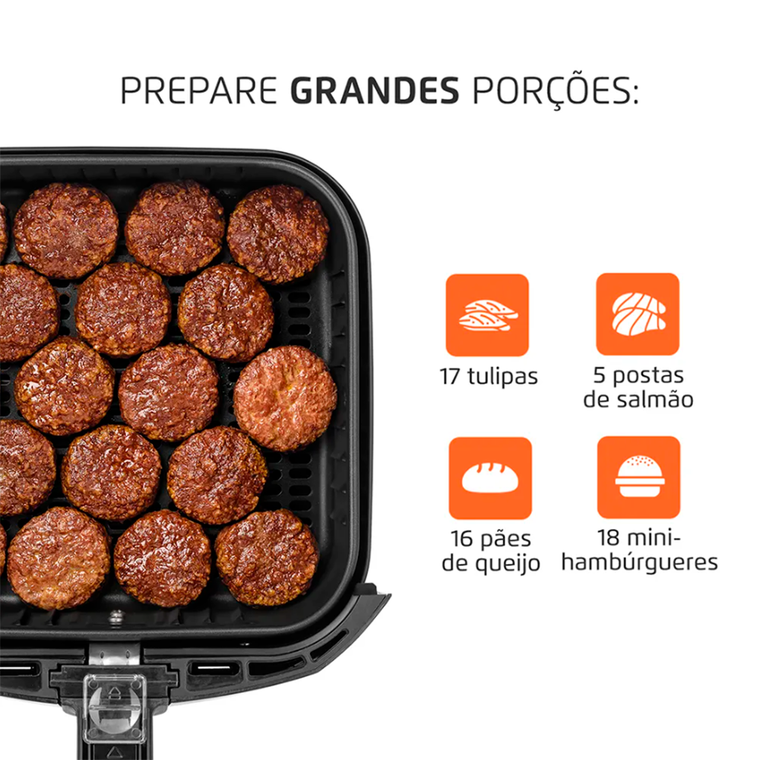 Air Frayer 5L Grand Family AFN-50BI com Time 1900W Preto/Inox Mondial