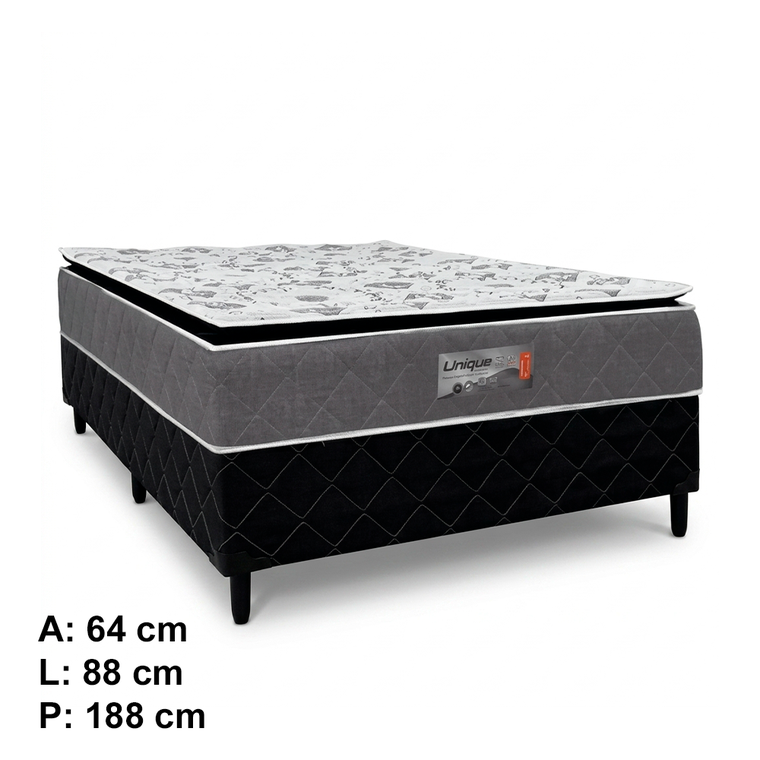 Colchão Unibox Solteiro Unique 88x64 com Pillow Caza Nobre