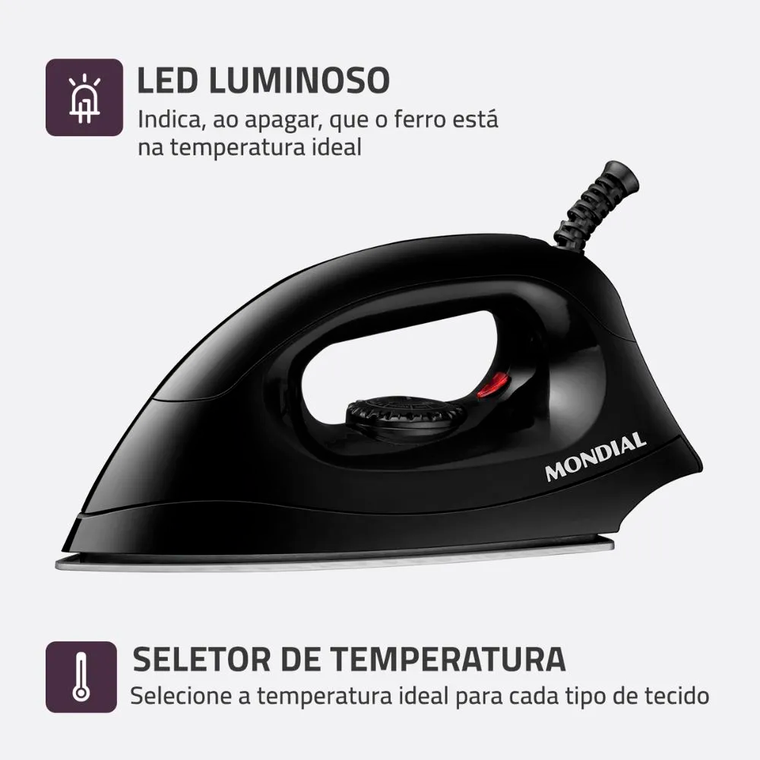 Ferro À Seco FSN-55 Preto Mondial