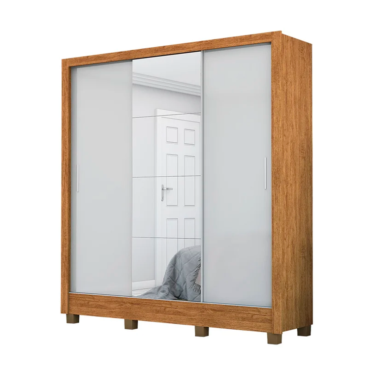 Roupeiro 3 Portas Santiago Plus Gold Cinamomo/Off White Carioca