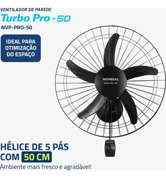 Ventilador 50CM Parede NVP-PRO-50 220V Mondial