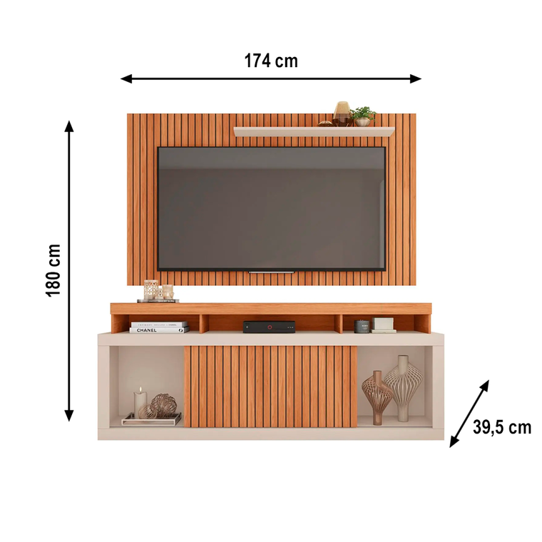 Bancada + Painel New Oscar Freijo/Off White Caemmun 