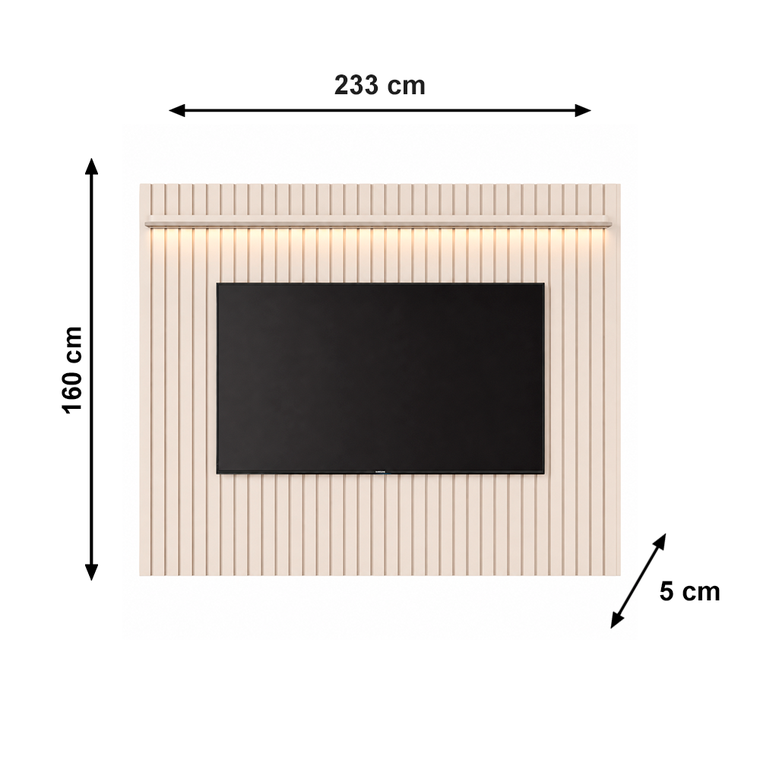 Painel Ripado Slim Modular 2.3 Tucumã Off White JB Bechara