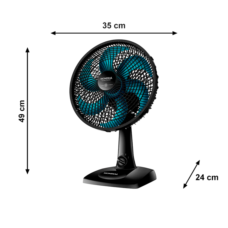 Ventilador 30CM VSP-30 Super Power Preto/Azul Mondial