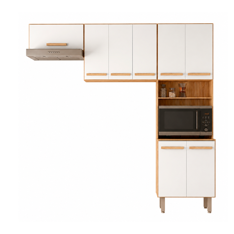 Cozinha Lemon Freijo/Off White Cristal PTA Fechada Nicioli