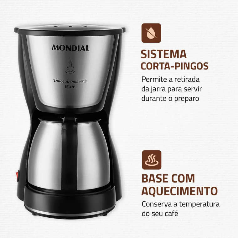 Cafeteira C-34JI 220V Preto/Inox Mondial