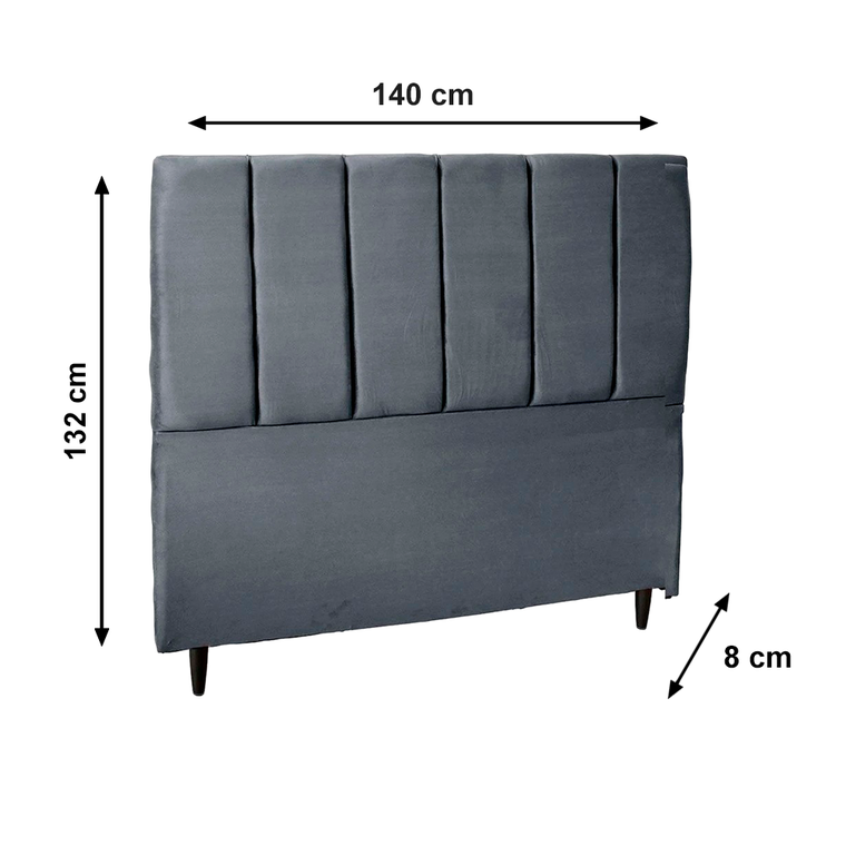 Cabeceira Rubi Queen SL Cinza Mega Estofados
