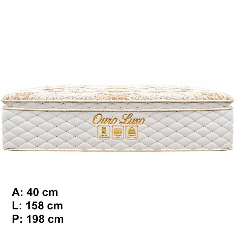 Colchão Ouro Luxo com Pillow e EPS 158x198 Softflex