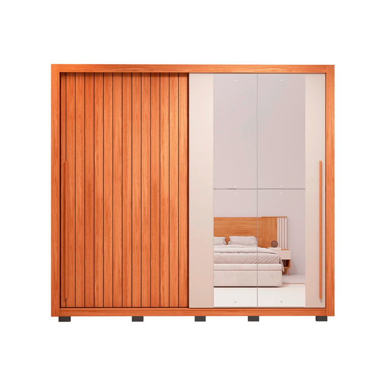 Roupeiro Romanus 2 Portas Double Lux 2.4 4G Freijo/Off White Caemmun