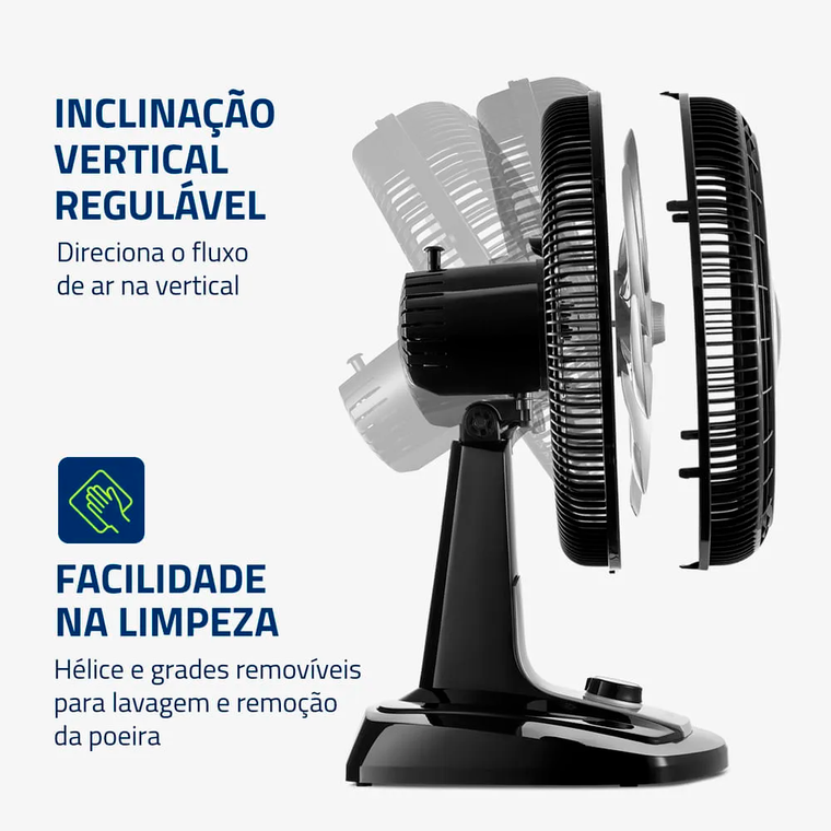 Ventilador 50CM VTX-50 8P Super Turbo Preto/Prata Mondial