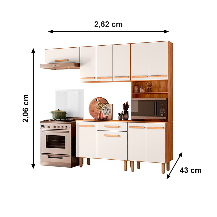 Cozinha Lemon Freijo/Chumbo PTA Fechada Nicioli