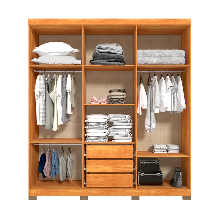 Roupeiro 6 Portas Freijo Grafite Argos Avelan