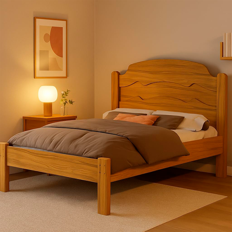 Cama Iris Casal Freijo/Grafite Cambel Vj Moveis