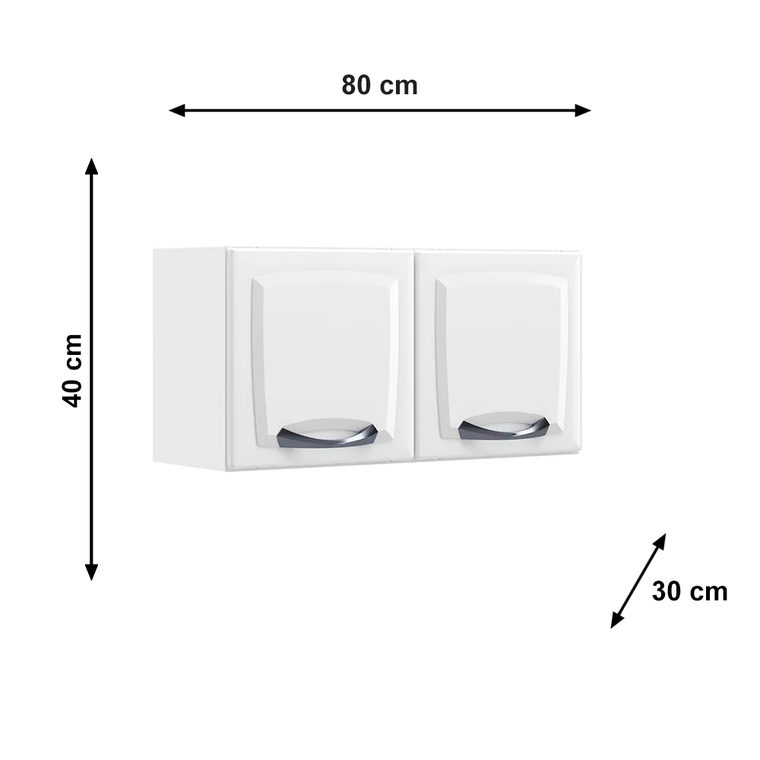 Armário Aéreo de Cozinha Branco 2 Portas Gel New Premium Itatiaia