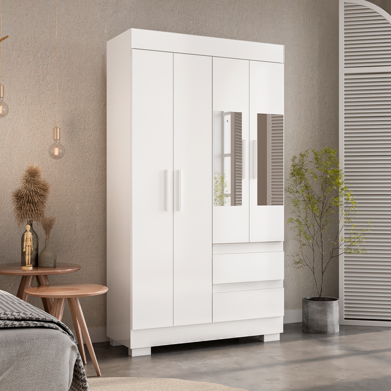 Roupeiro Maya 4P MDP Branco ACP MOVEIS