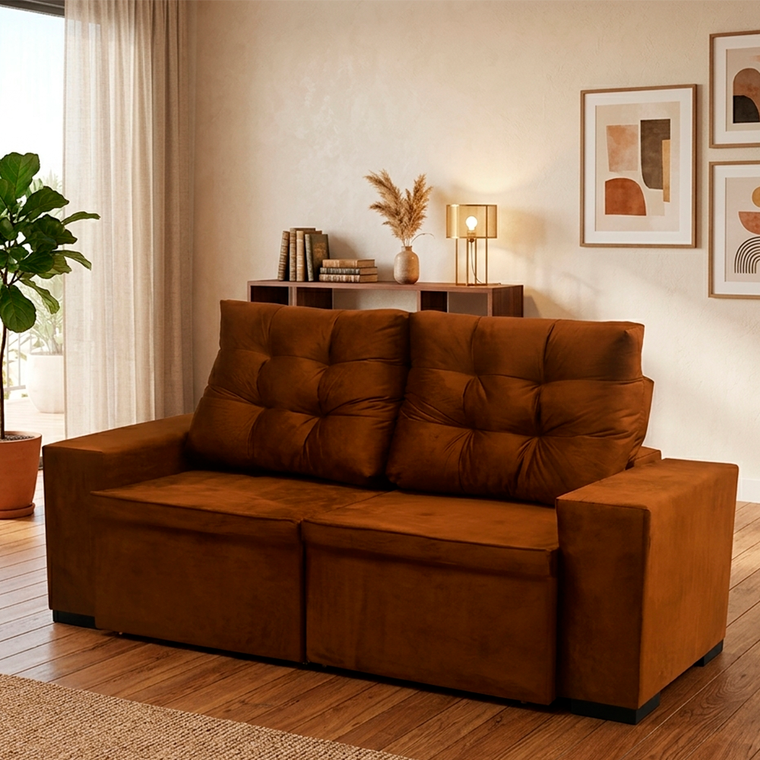 Sofa Viero Vellus Tabaco J.A ESTOFADOS