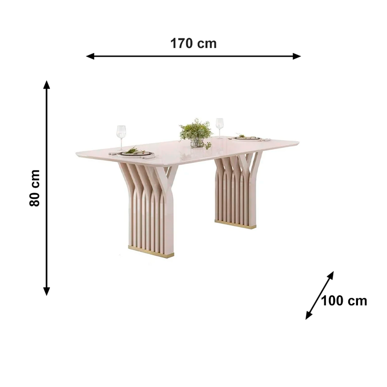 Mesa Yara T Chanf Curvo Mad/Vd Cedro/Off White DJ MOVEIS