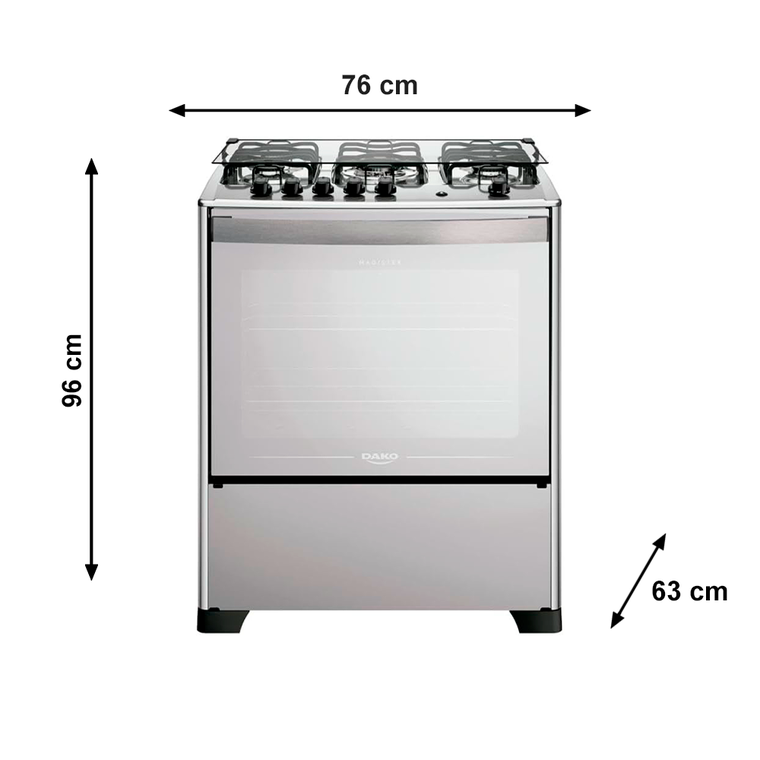 Fogão 5B Magister Tripla Chama Inox Style Dako/Atlas