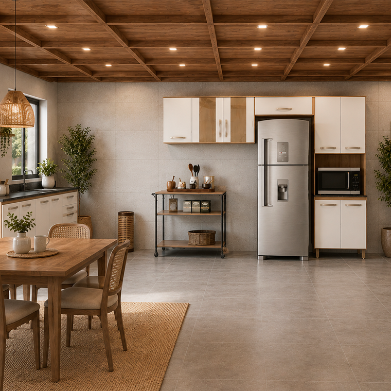 Cozinha Fit Freijo/Off White Cristal Portas de Vidro Nicioli