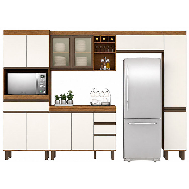 Cozinha Completa Volare 5 Peças Cinamomo/Off White Josan