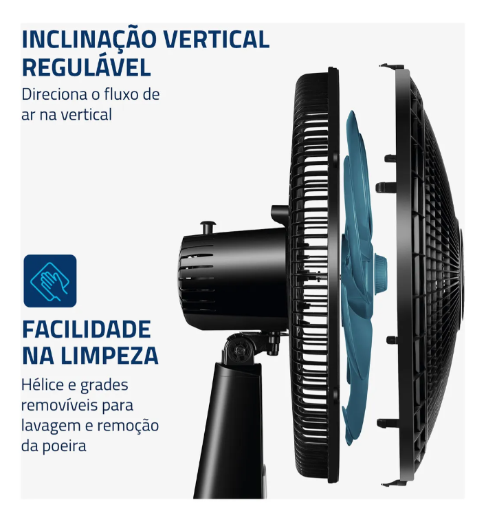 Ventilador 40CM 6P VSP-40 AP Super Power 220V Preto/Azul Mondial