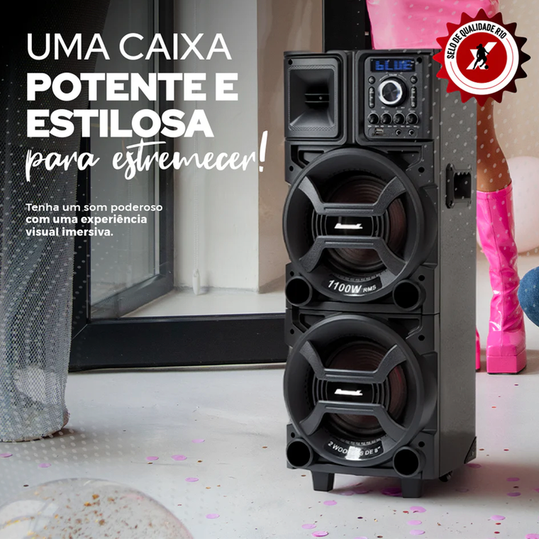 Caixa Amplificada ACA 1101 ACK Duplo 8 1100W Amvox