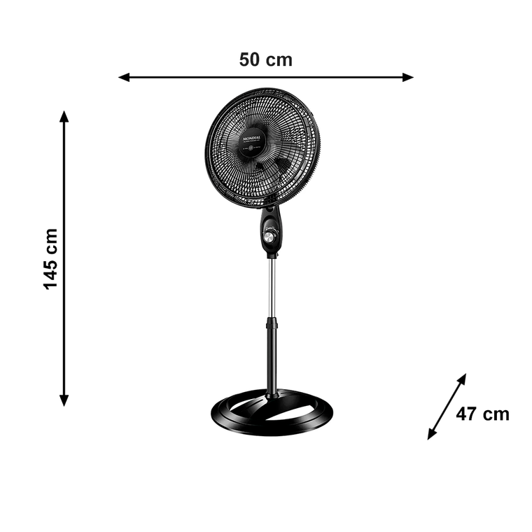 Ventilador de Coluna 40cm VSP-40C-NB Superpower Preto/Prata Mondial