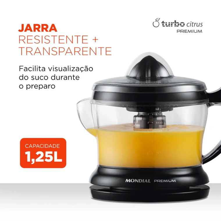 Espremedor E-02 Turbo Premium Preto Mondial