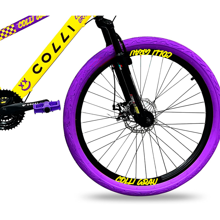 Bicicleta Aro 26 Grau F/Disco 21v Amarelo Fosco D Colli