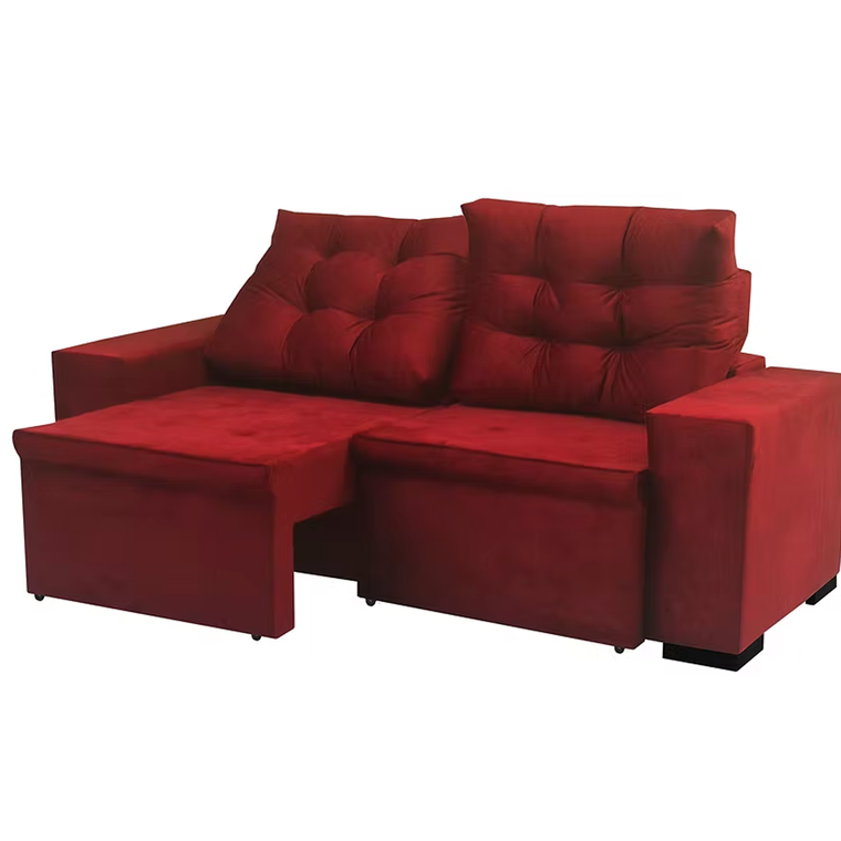 Sofa Viero Veludo Marfim J.A ESTOFADOS
