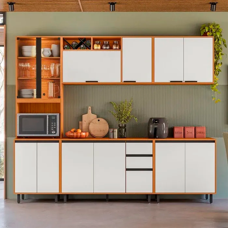 Cozinha 5PC Ravena Pan VDR 13PT 2GV Freijo Uv/Off Acetinado Poliman