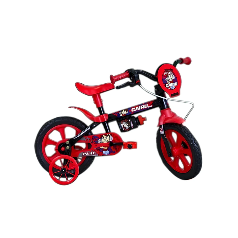 Bicicleta Aro 12 Play Kids Preto/Vermelho Ciclo Cairu