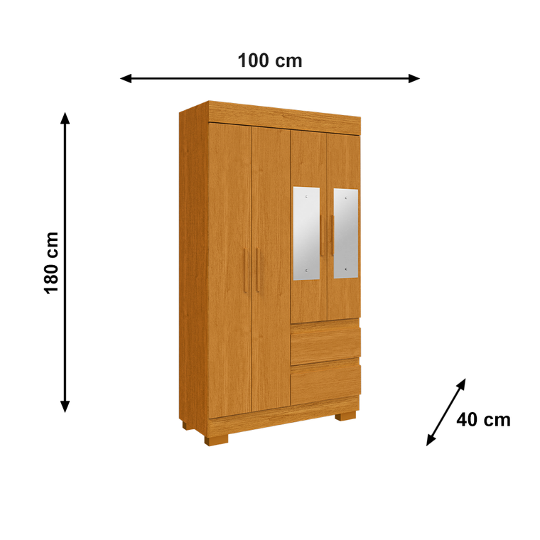 Roupeiro Maya 4P MDP Cinamomo ACP Moveis