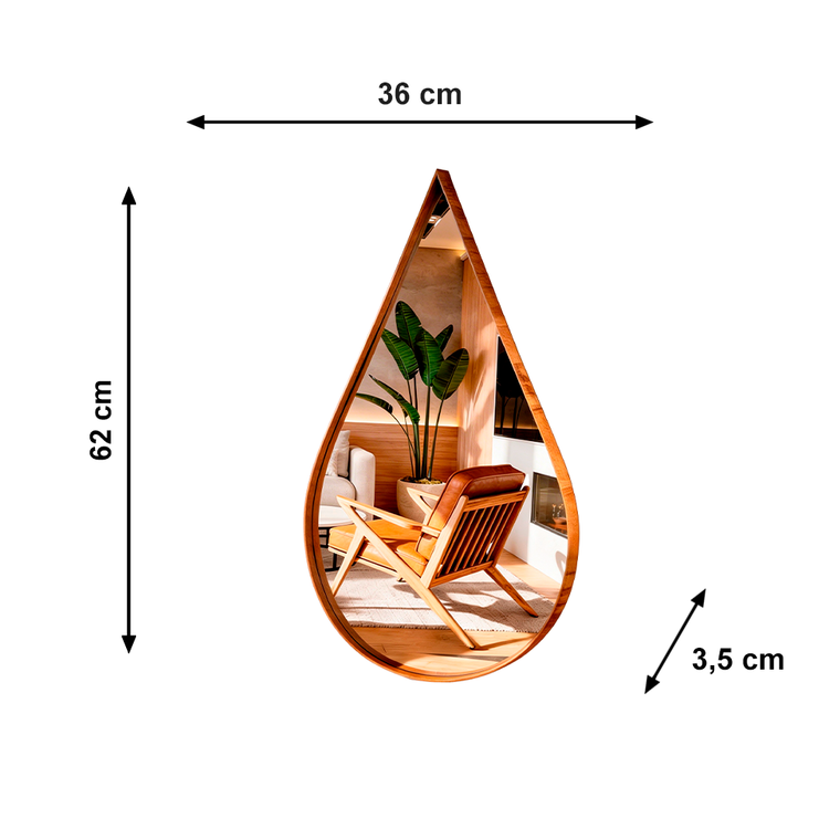 Espelho Gota M 62cm Fino Tok