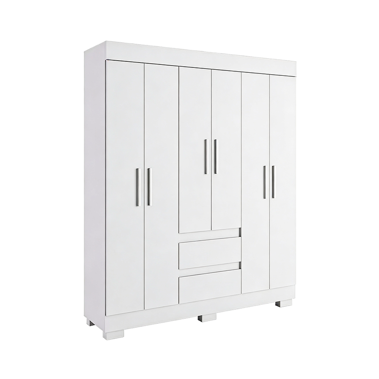 Roupeiro Maya 6 Portas MDP Branco ACP Moveis