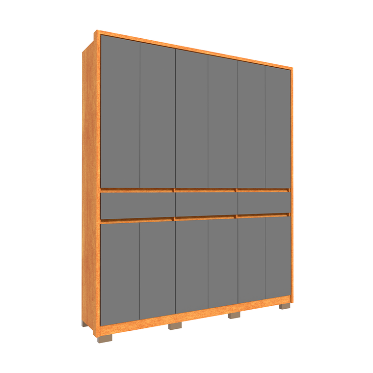 Roupeiro Havana Com Pés Freijo Grafite Avelan