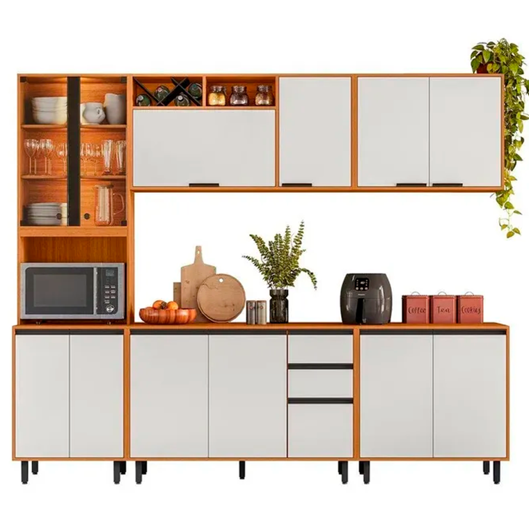 Cozinha 5PC Ravena Pan VDR 13PT 2GV Freijo Uv/Off Acetinado Poliman