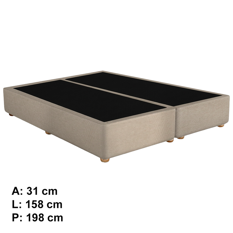 Base Box Suede Linho Liso 158x31 Cor 77 Linho Areia Gazin