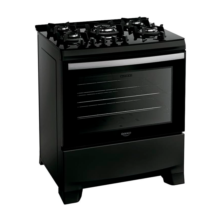 Fogão 5B Supreme Glass Preto Dako/Atlas