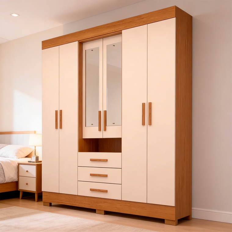 Roupeiro Debora 6P Capelinha C/Esp Cinamomo ACP Moveis