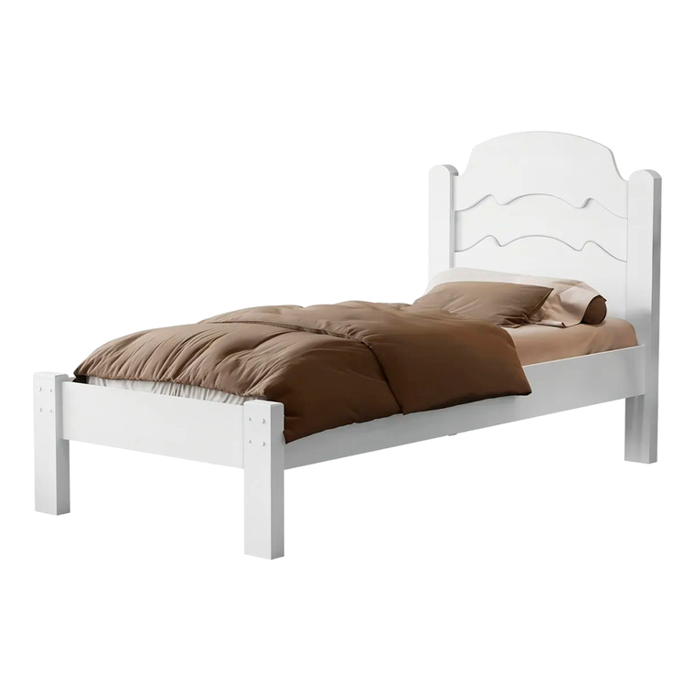 Cama Iris Solteiro Branco/Azul/Rosa Cambel Vj Moveis