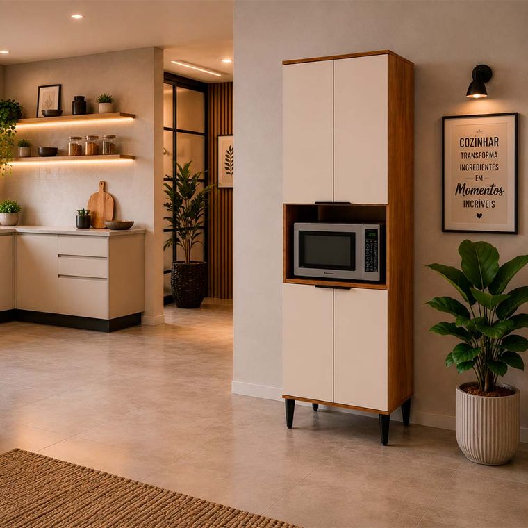 Torre Quente 1 Forno Mdp Freijo/Off White Carraro