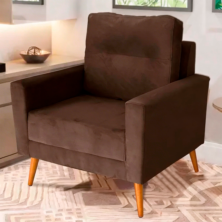 Poltrona Europa Premium Veludo Terracota T08 Jw Estofados