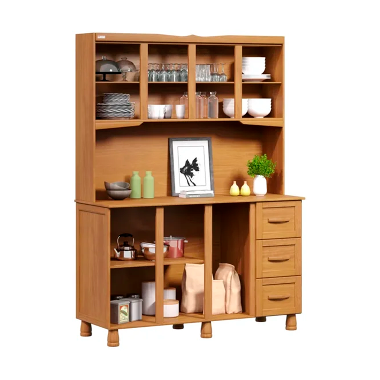 Cristaleira Perola 7P SUP Puxador Madeira ACA4371 Carvalho Acetinado Tozetto